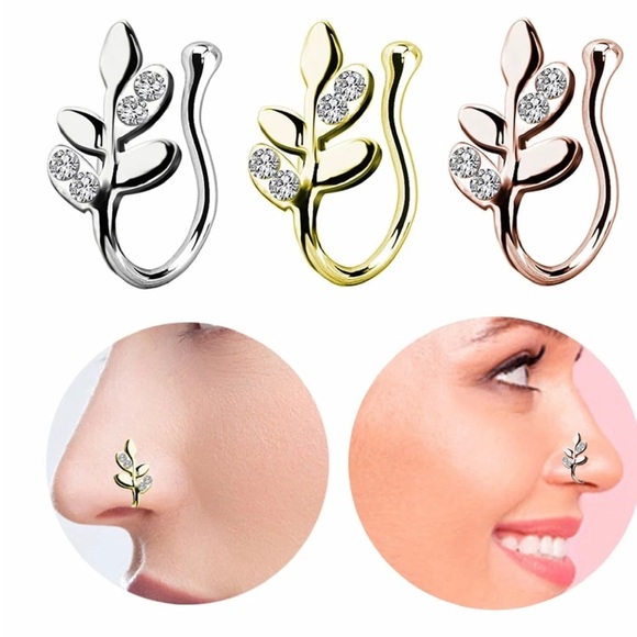 Leaf Nose Cuff Earring - Picture 1 of 5